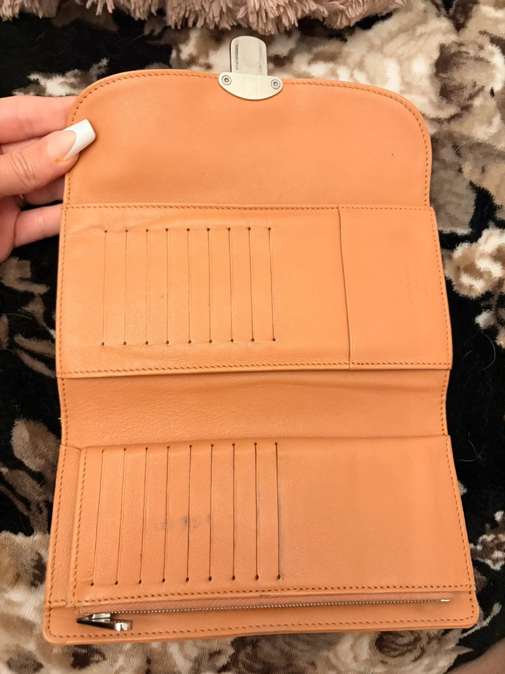 Louis Vuitton peach leather